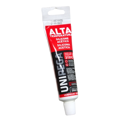 Silicone Alta Temperatura 50ml/65gr Vermelho Unipega