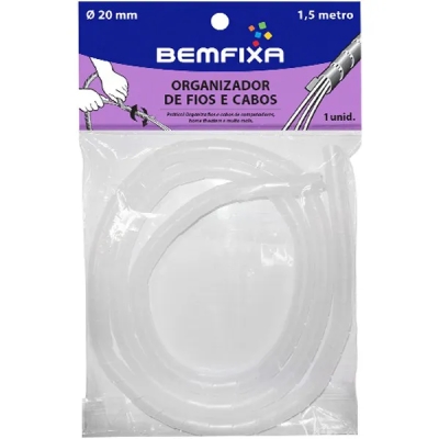 Organizador Fios E Cabos 20mm 1,5mt Incolor (4392) Bemfixa