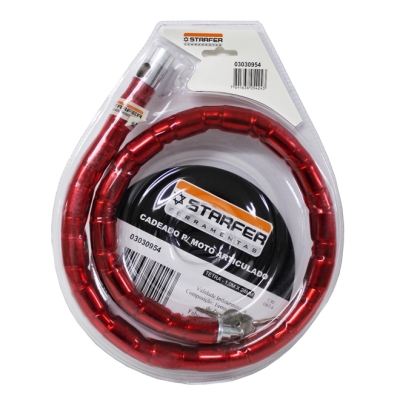 Cadeado Moto C/Chave 1,00Mt Tetra Articulado 