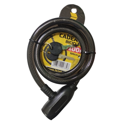 Cadeado Bicicleta C/Chave 1,00mt x 12mm (1703) Fertak Tools