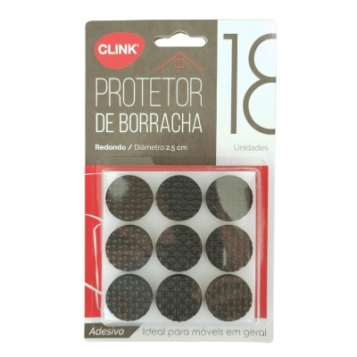 Feltro Protetor Borracha Quadrado 25mm 18pcs Clink