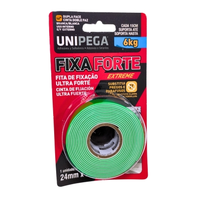 Fita Dupla Face 24mm X 2mt Fixa Forte Extreme Unipega