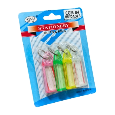 Chaveiro C/Etiqueta 4pcs Transparente (B1060) Liel