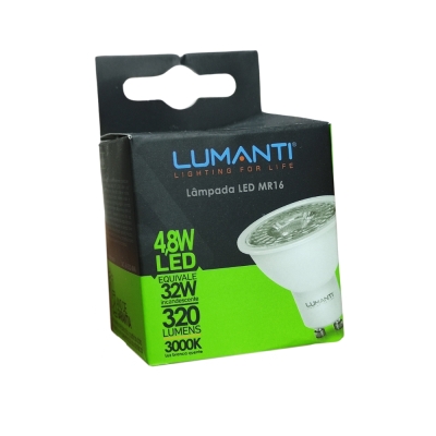 Lampada Gu10 Mr16 4,8w 3000k Lumanti