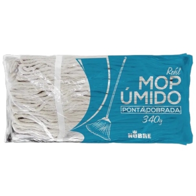 Mop Algodão Refil Ponta Dobrada 340g Nobre