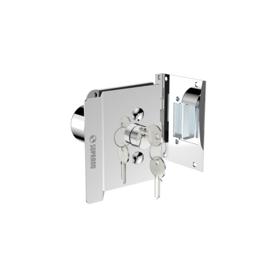 Fechadura Vidro Eletrica 12v Vidro/Parede Inox Soprano
