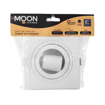 Spot Embutir Par20 Plano Quadrado Branco Moon